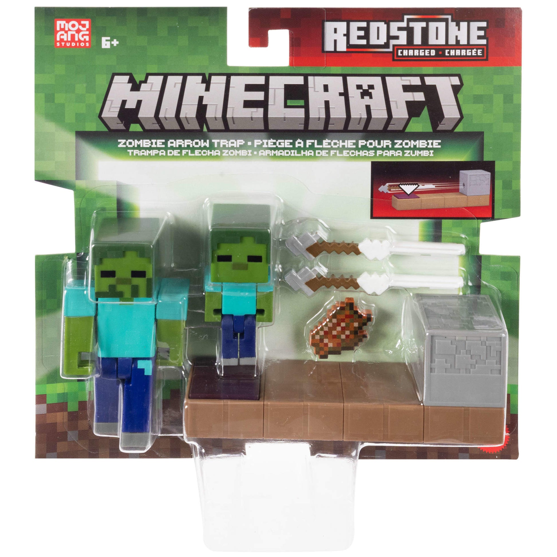 Minecraft 3.25 Puladas Con Mecanismo De Activación De Piedra Roja - Trampa De Flecha Zombi-7