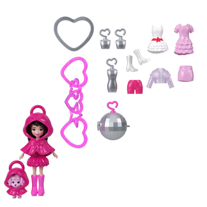 Polly Pocket Llavero Fashion Charms - Kit De Llavero Rosado