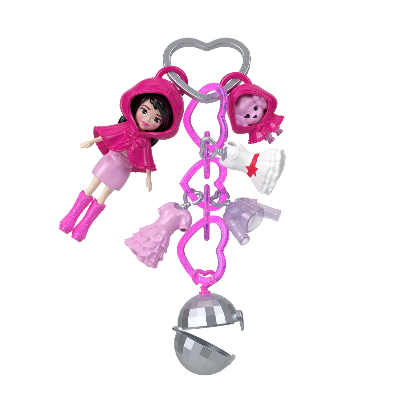 Polly Pocket Llavero Fashion Charms - Kit De Llavero Rosado-3