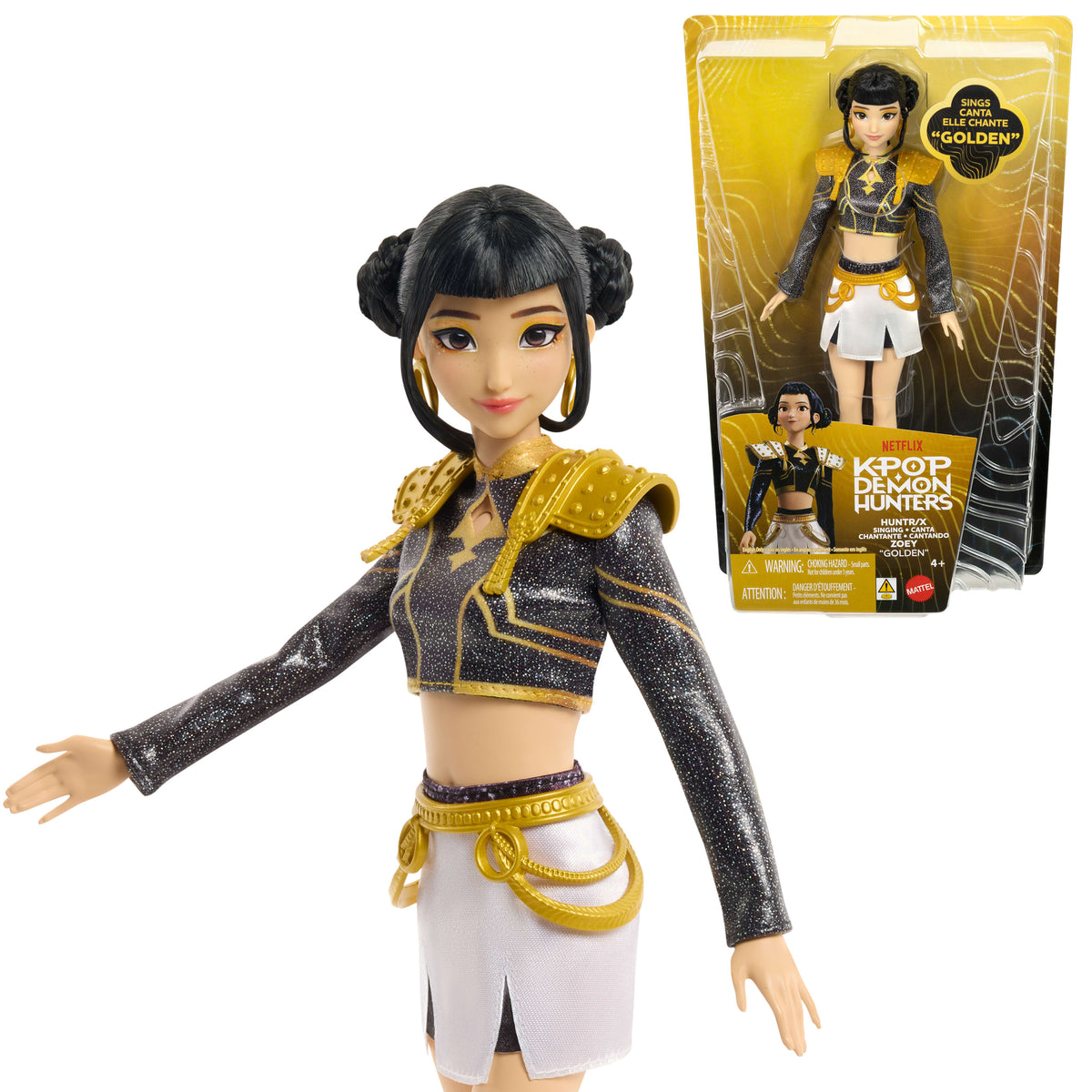 Mattel KPop Demon Hunters HUNTR/X Zoey Golden Muñeca Cantante