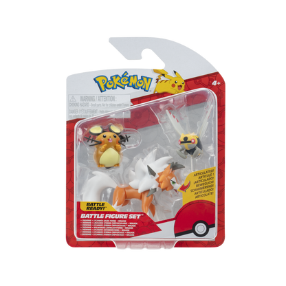 Pokémon Pack 3 Figuras - Dedenne + Lycanroc + Ninjask
