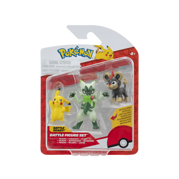 Pokémon Pack 3 Figuras - Pikachu + Floragato + Litleo