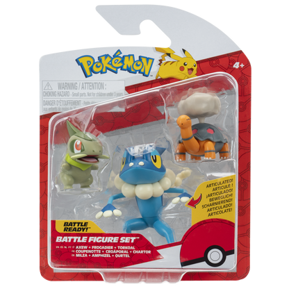 Pokémon Pack 3 Figuras - Axew + Frogadier + Torkoal