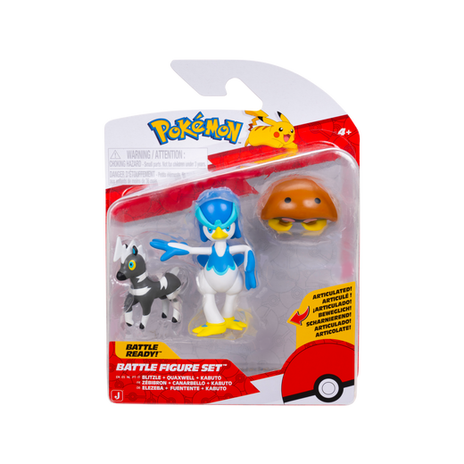 Pokemon Pack 3 Figuras - Blitzle + Quaxwell + Kabuto