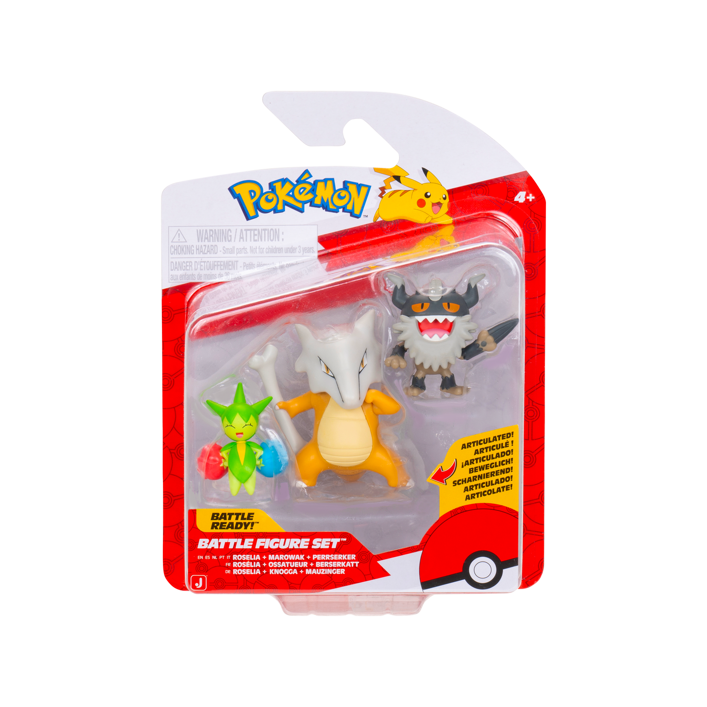 Pokemon Pack 3 Figuras - Roselia + Marowak + Perrserker