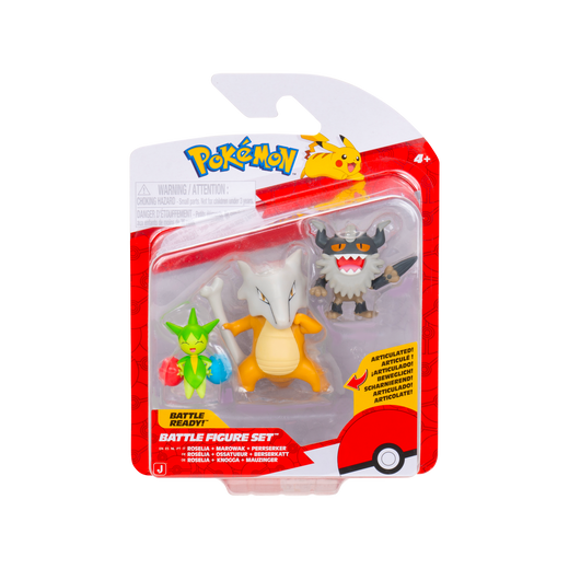 Pokemon Pack 3 Figuras - Roselia + Marowak + Perrserker