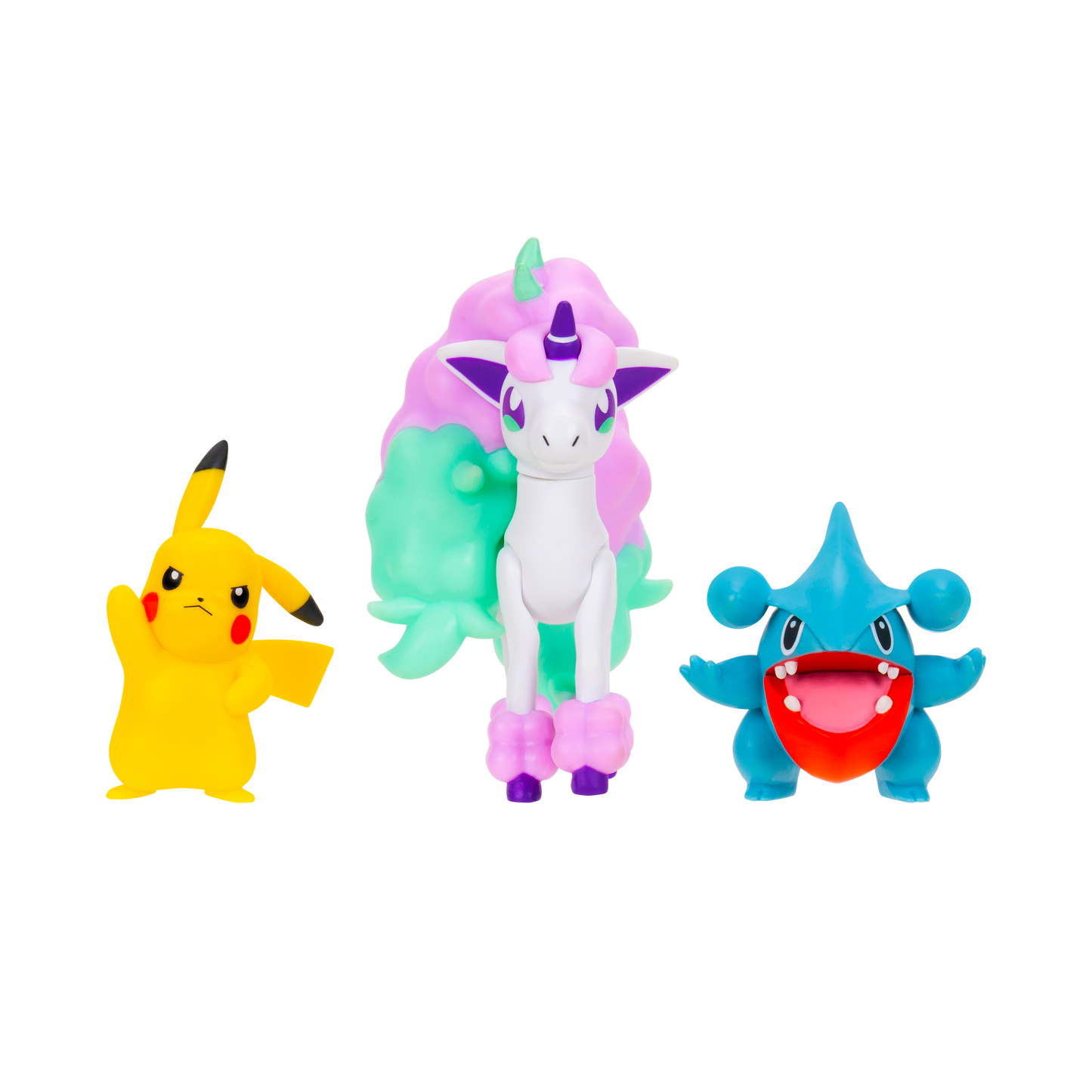 Pokemon Pack 3 Figuras - Pikachu + Galarian Ponyta + Gible