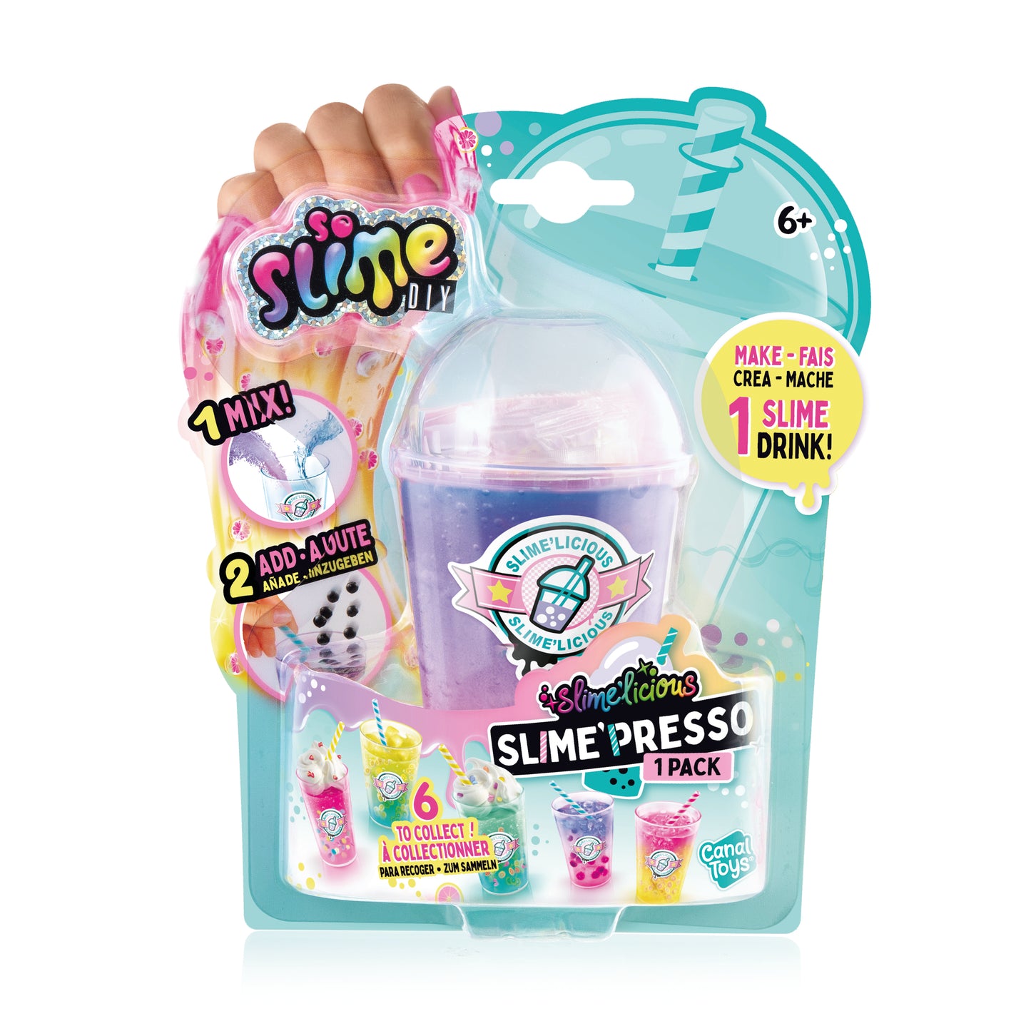 Vaso Smoothie Para Preparar Slime - Rosado Amarillo