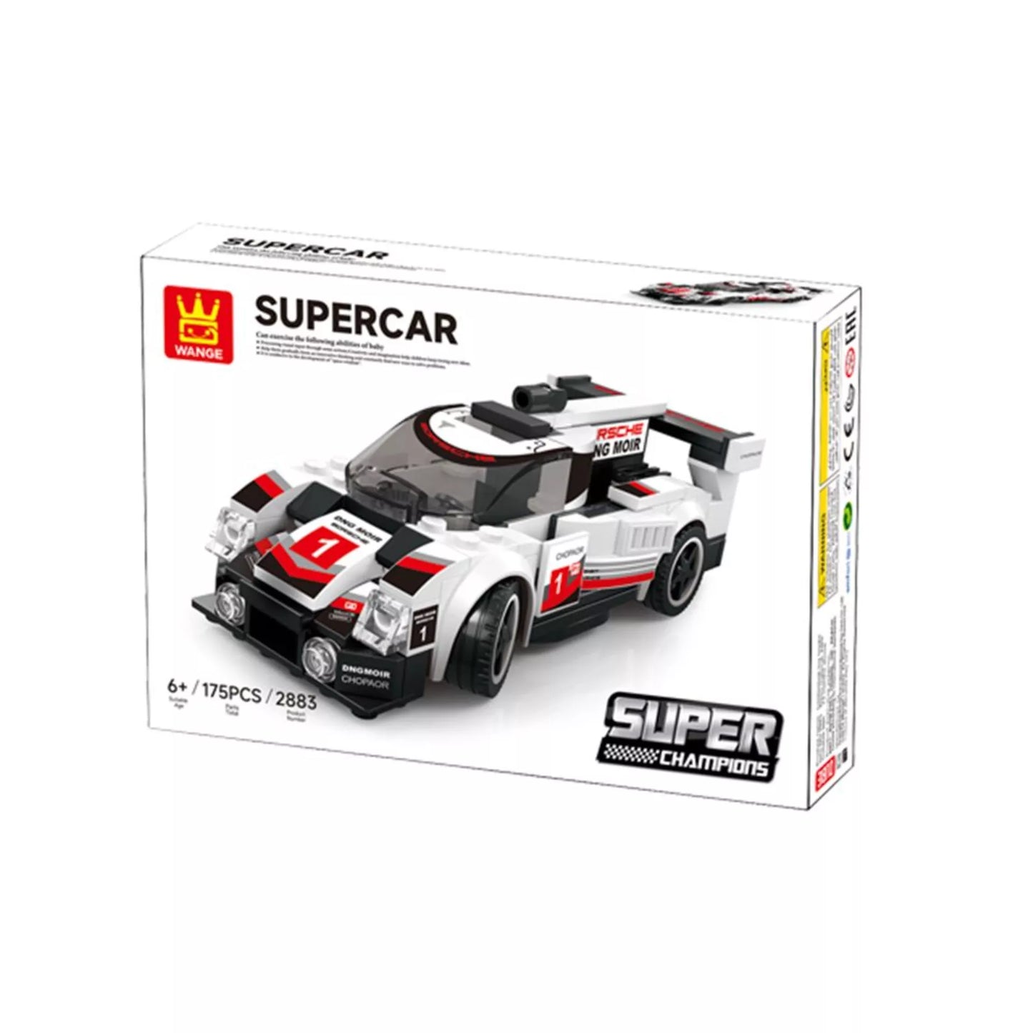Super Auto Blanco Armable Wange Supercar 175 Piezas
