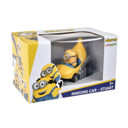 Caja del vehículo a fricción Minions Stuart con ventana transparente