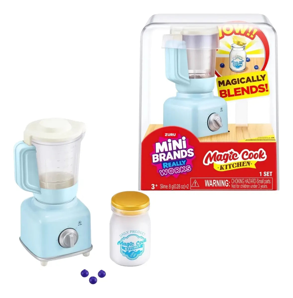 Capsula Mini Brands Magic Cook Kitchen Zuru Licuadora con accesorios miniatura