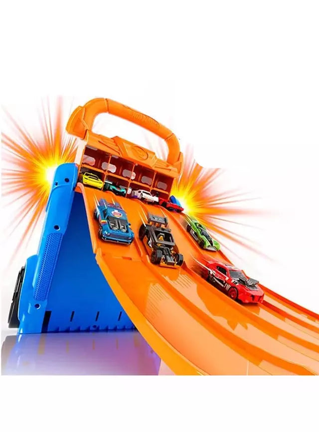Hot Wheels Caja Organizadora y Pista para 20 Autos