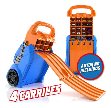 Hot Wheels Caja Organizadora y Pista para 20 Autos