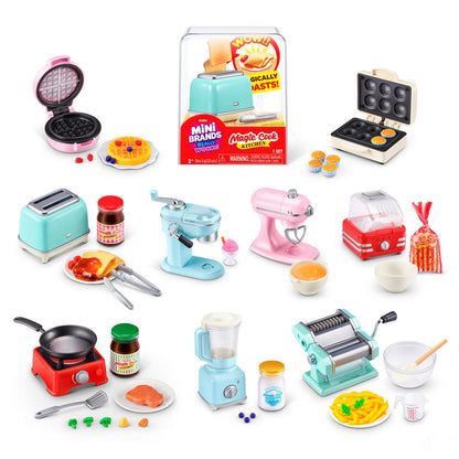 Colección mini electrodomésticos Mini Brands Magic Cook Kitchen con accesorios y alimentos en miniatura