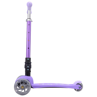 Detalle del manubrio y tubo ajustable del triscooter plegable Boldcube unicornios