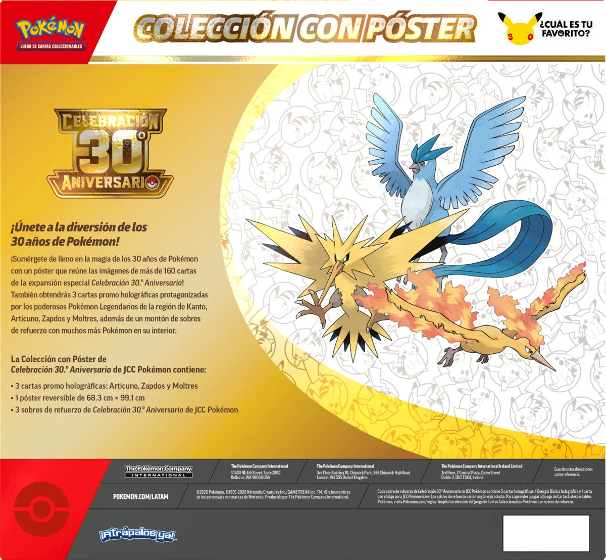 Pokemon Tcg 30th Celebration Poster Collection Español