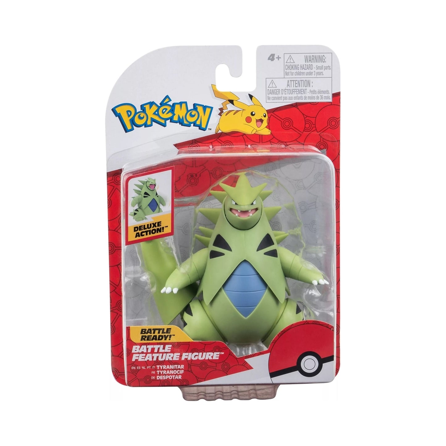 Figura articulada Tyranitar Pokémon en empaque original de Jazwares