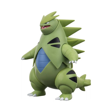Vista frontal de figura Tyranitar Pokémon articulada de 11 cm de Jazwares
