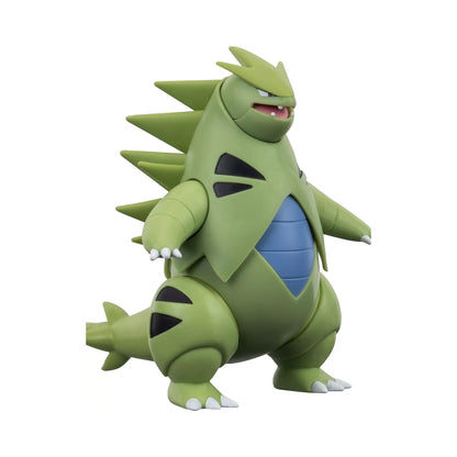 Figura Tyranitar Pokémon vista lateral con pose dinámica y detalles fieles