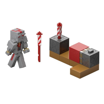 Minecraft Core Figura De 8cm Con Crafting 2-pack - Lanzador De Fuegos Artificiales Del Protector