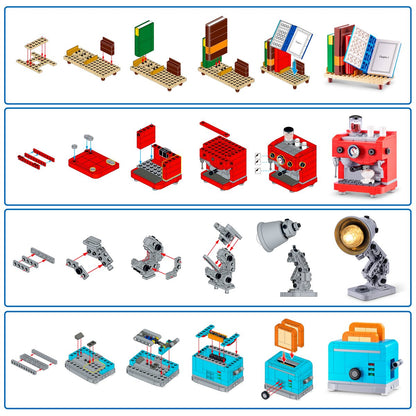 Instrucciones paso a paso para construir los modelos del Set Bloques Home Max Max