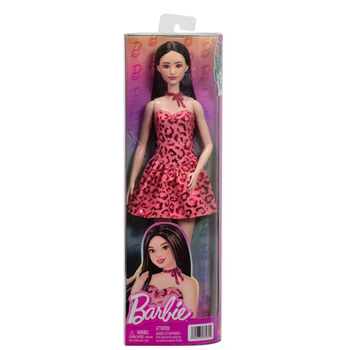Barbie Fashionistas - 246-Vestido Animal Print Rosa