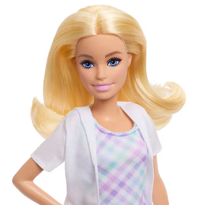 Barbie Set De Profesiones Con Muñeca - Dentista 3 (Rubia Vestido Líneas)
