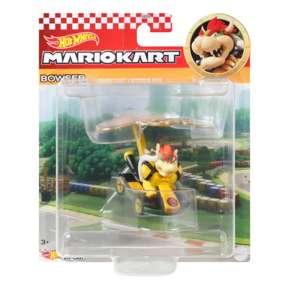 Hot Wheels Mario Kart - Bowser Estándar Kart con Bowser Kite
