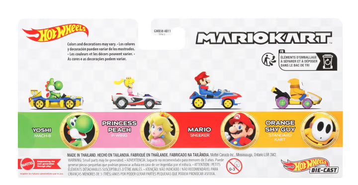 Hot Wheels  Paquete Sorpresa De 4 Autos Mario Kart