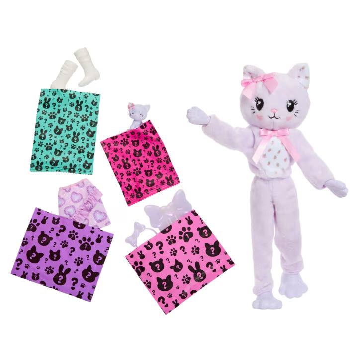 Barbie Cutie Reveal Muñeca Ositos Cariñositos Coloridos - Gatita Morada