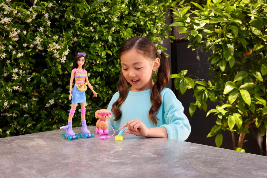 Barbie Pets Skate and Run Muñeca con Perrito y Patines
