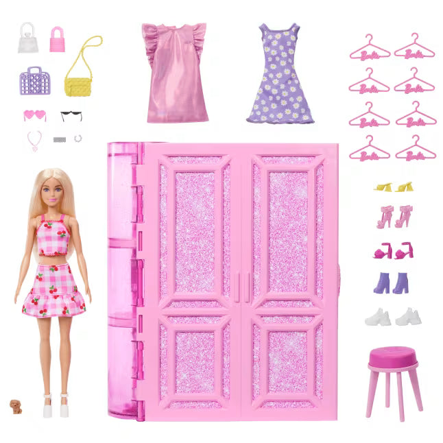 Barbie Set Clóset De Los Sueños Con Accesorios Y Muñeca