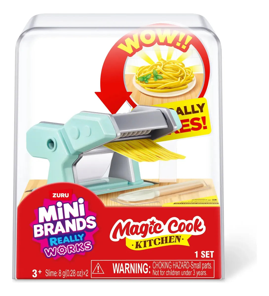Mini máquina de pasta en cápsula transparente con accesorios para juego
