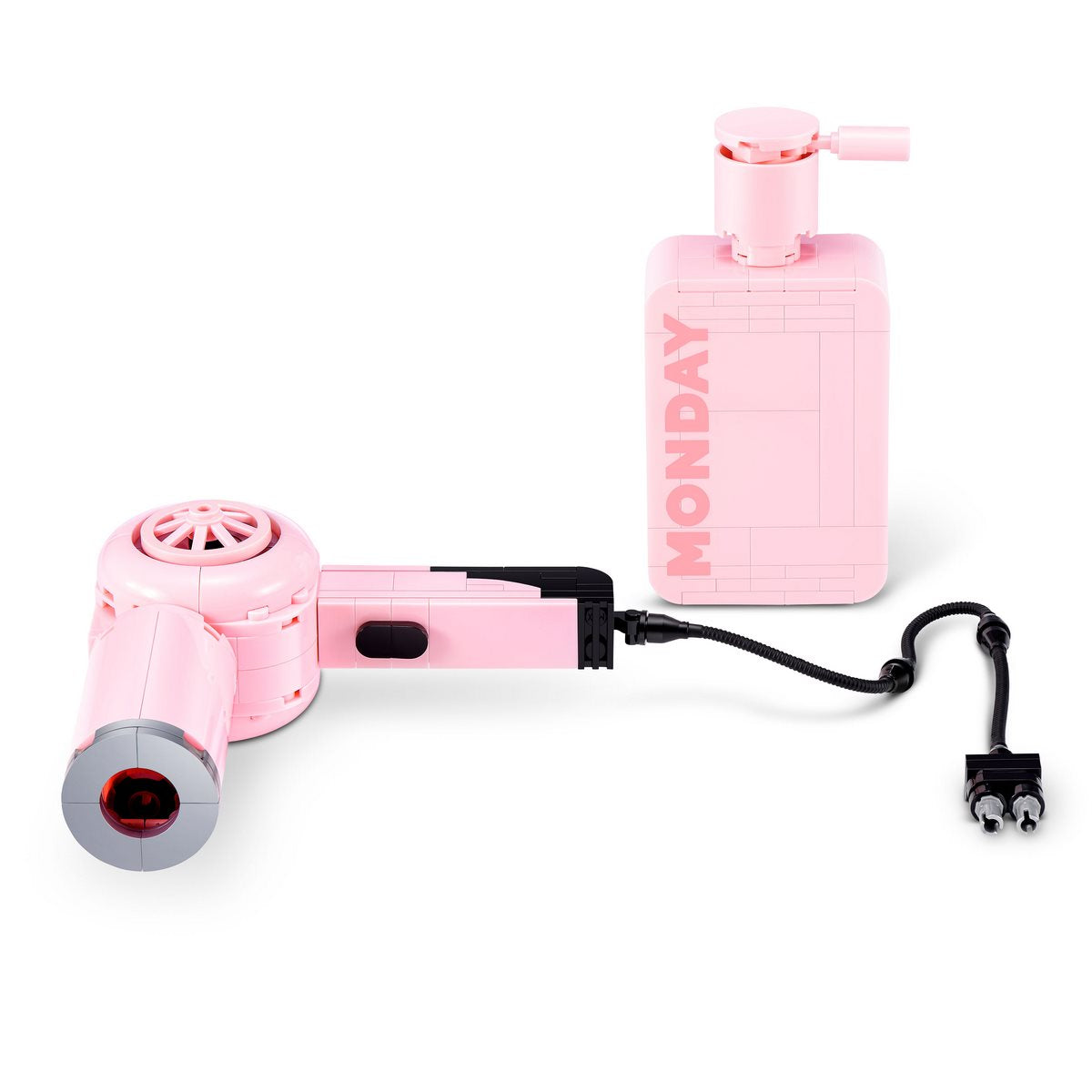 Modelo construido de secador de pelo y perfume con bloques Beauty Max