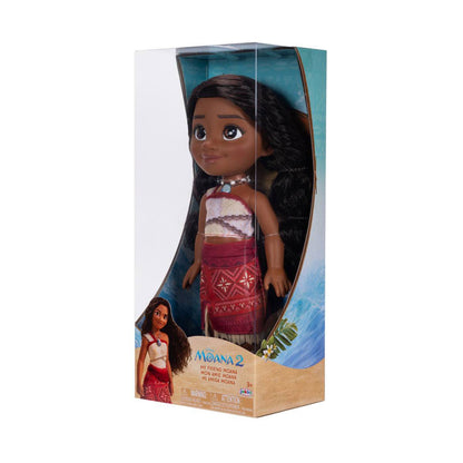 Muñeca Moana My Friend Moana Disney mostrada en empaque con diseño marino