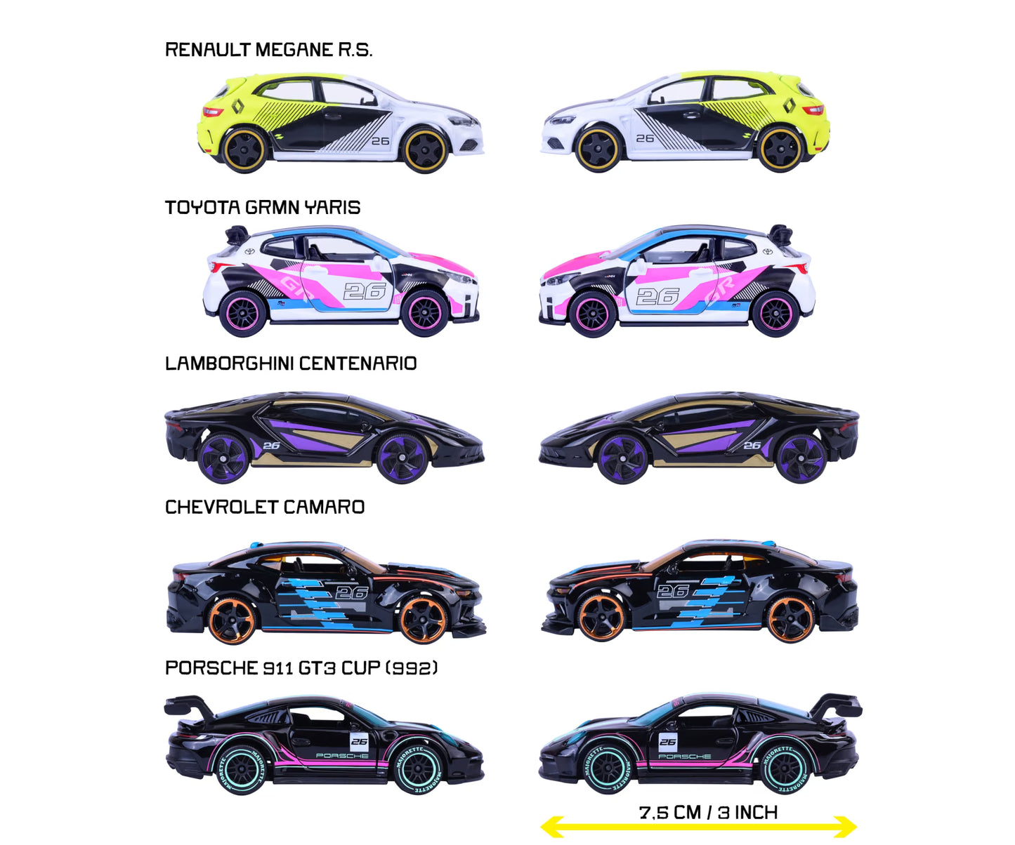 Set 5 Vehiculos Neon Majorette