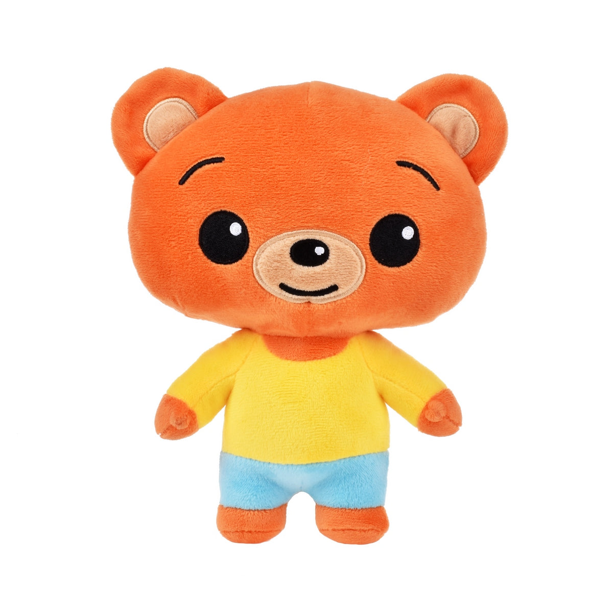 Peluche Bam Plim Plim con sonido y vestido amarillo y azul 20 cm