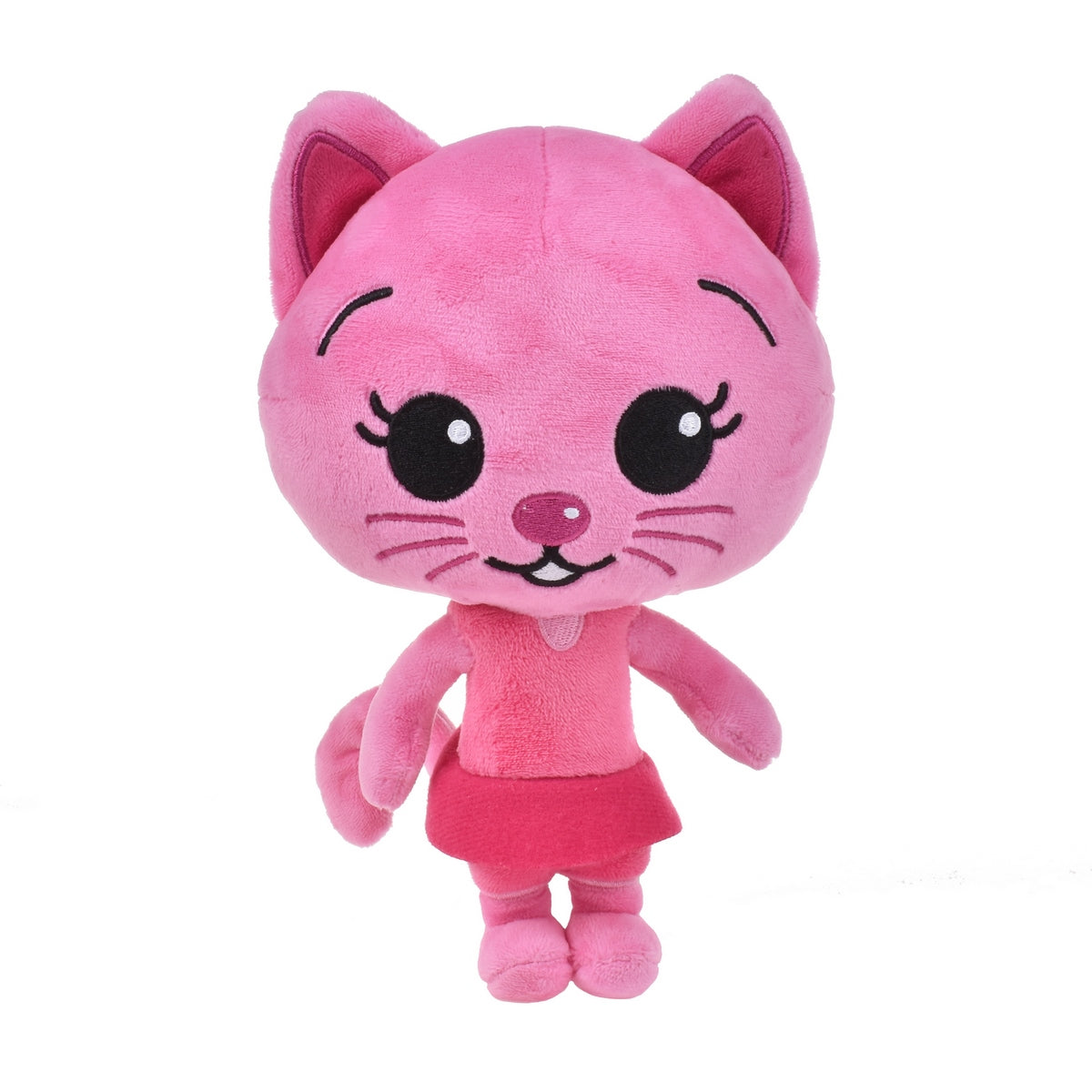 Peluche Mei-Li Plim Plim de color rosa con sonido y vestido rojo de 20 cm