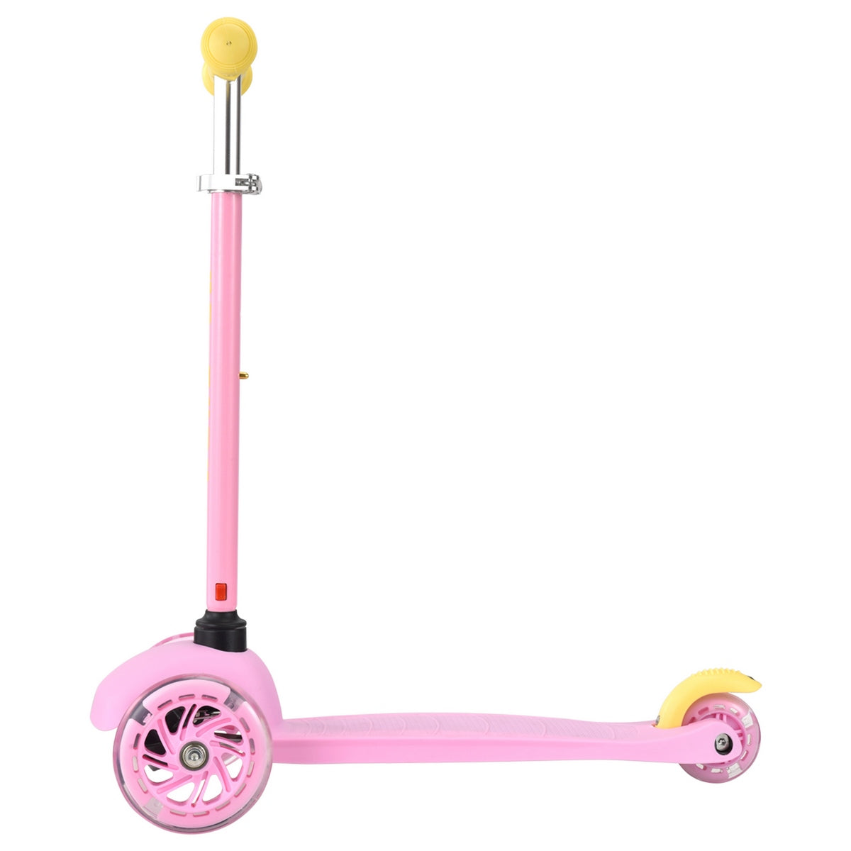 Scooter Triscooter Ultra Ligero Boldcube rosado visto de perfil mostrando freno y manubrio