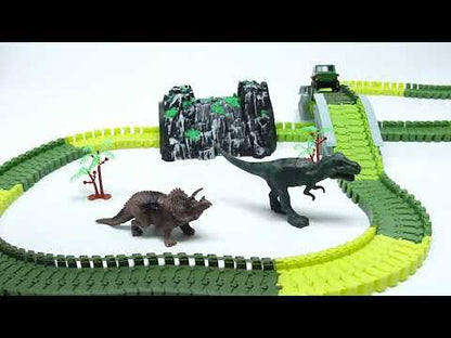 Pista Flexible Dinosaurio 137 Piezas Con Luces