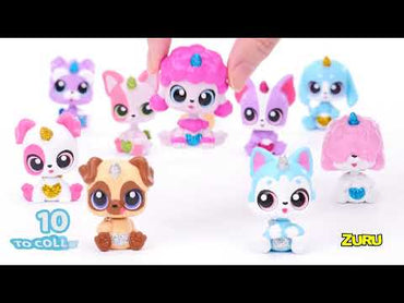 Pack Sorpresa 3 Figuras Puppycorns Y Accesorios  Rainbocorns Zuru - Dorado-Rosado