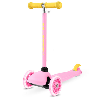Scooter Triscooter Ultra Ligero Boldcube color rosado con ruedas delanteras que se iluminan