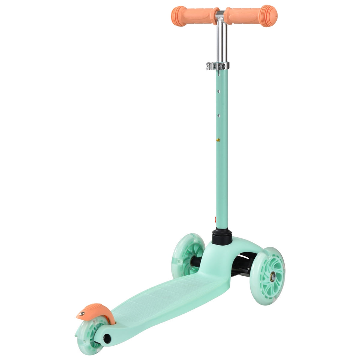 Vista lateral del scooter Triscooter Ultra Ligero Boldcube con manubrio ajustable y freno trasero