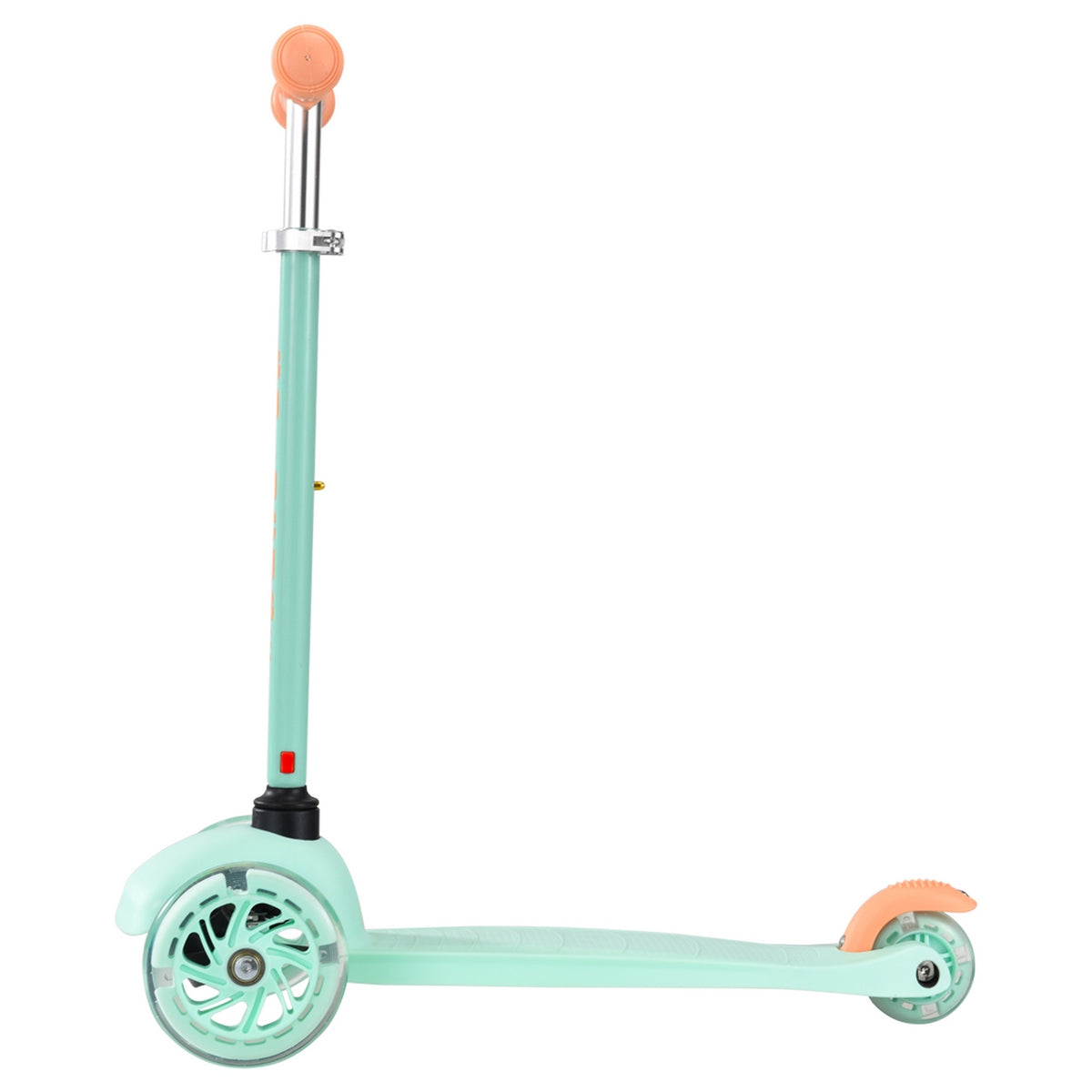Scooter Triscooter Ultra Ligero Boldcube desde atrás mostrando ruedas y freno tipo pedal