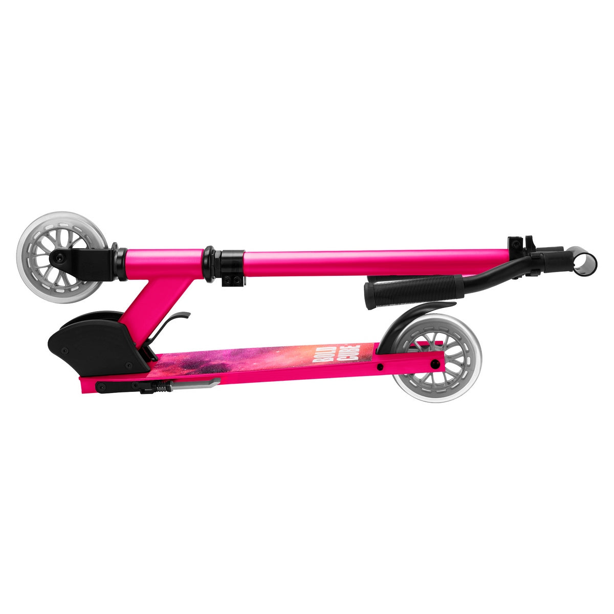 Scooter Ultra Ligero Plegable Deluxe Boldcube fucsia guardado plegado