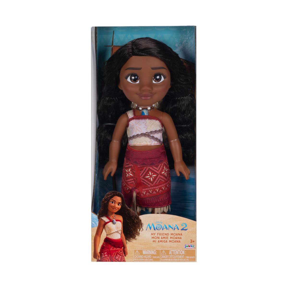 Vista frontal muñeca Moana My Friend Moana Disney en empaque original