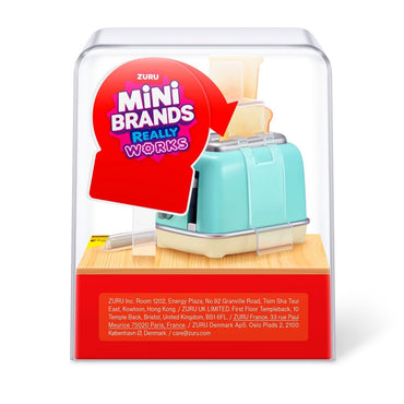 Vista trasera del playset Mini Brands Magic Cook Kitchen con mini tostador