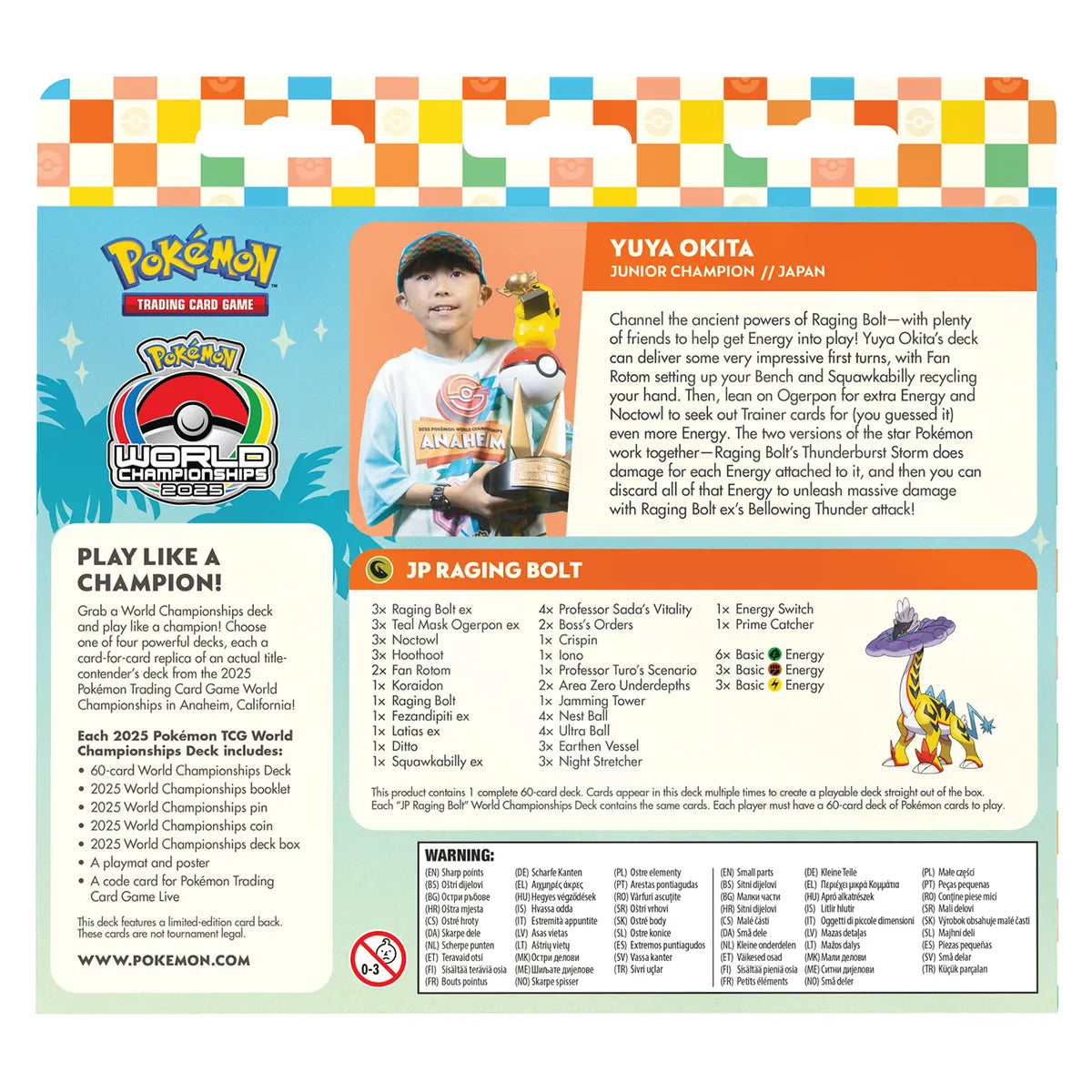 Pokemon Tcg World Championships Deck (2025) Ing - Yuya Okita Jp Racing Bolt