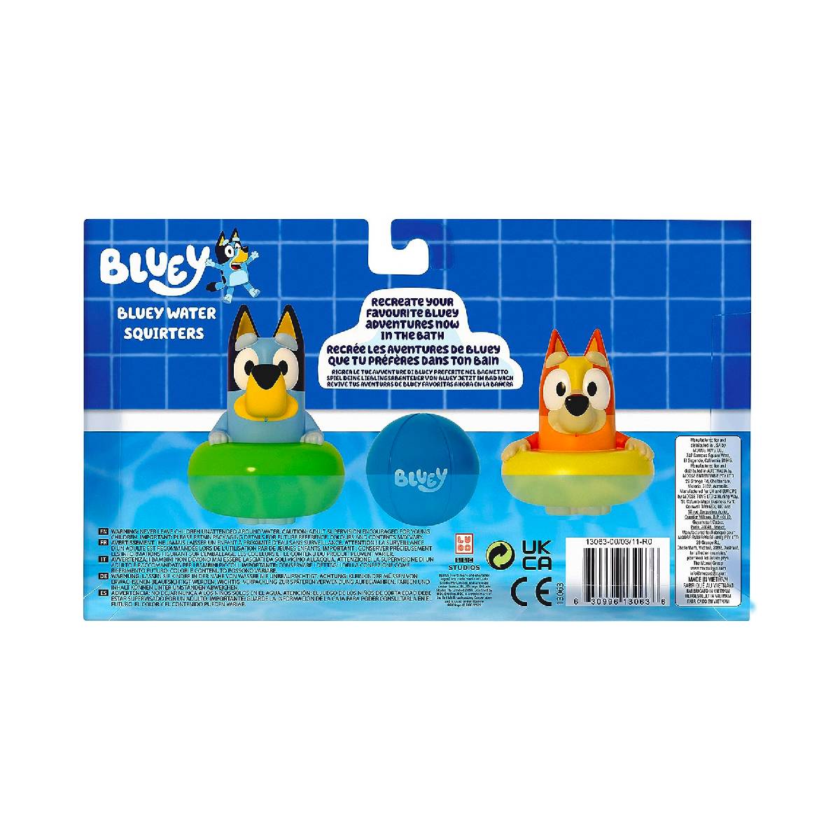 Bluey Set Figuras Lanza Agua P/baño 13063