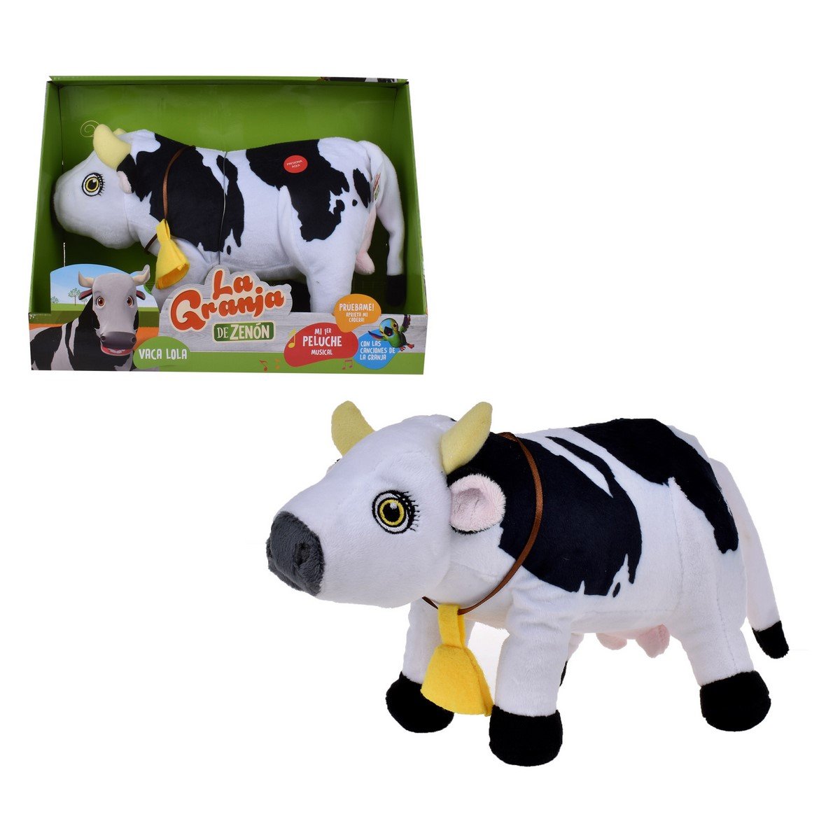 PELUCHE MUSICAL 35 CM. LA GRANJA DE ZENON – VACA LOLA – Jugueterías Ansaldo